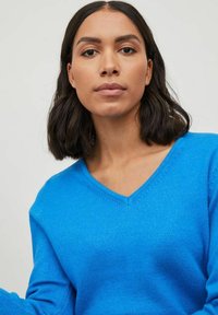 VILA VIRIL V-NECK L/S - Jumper - french blue