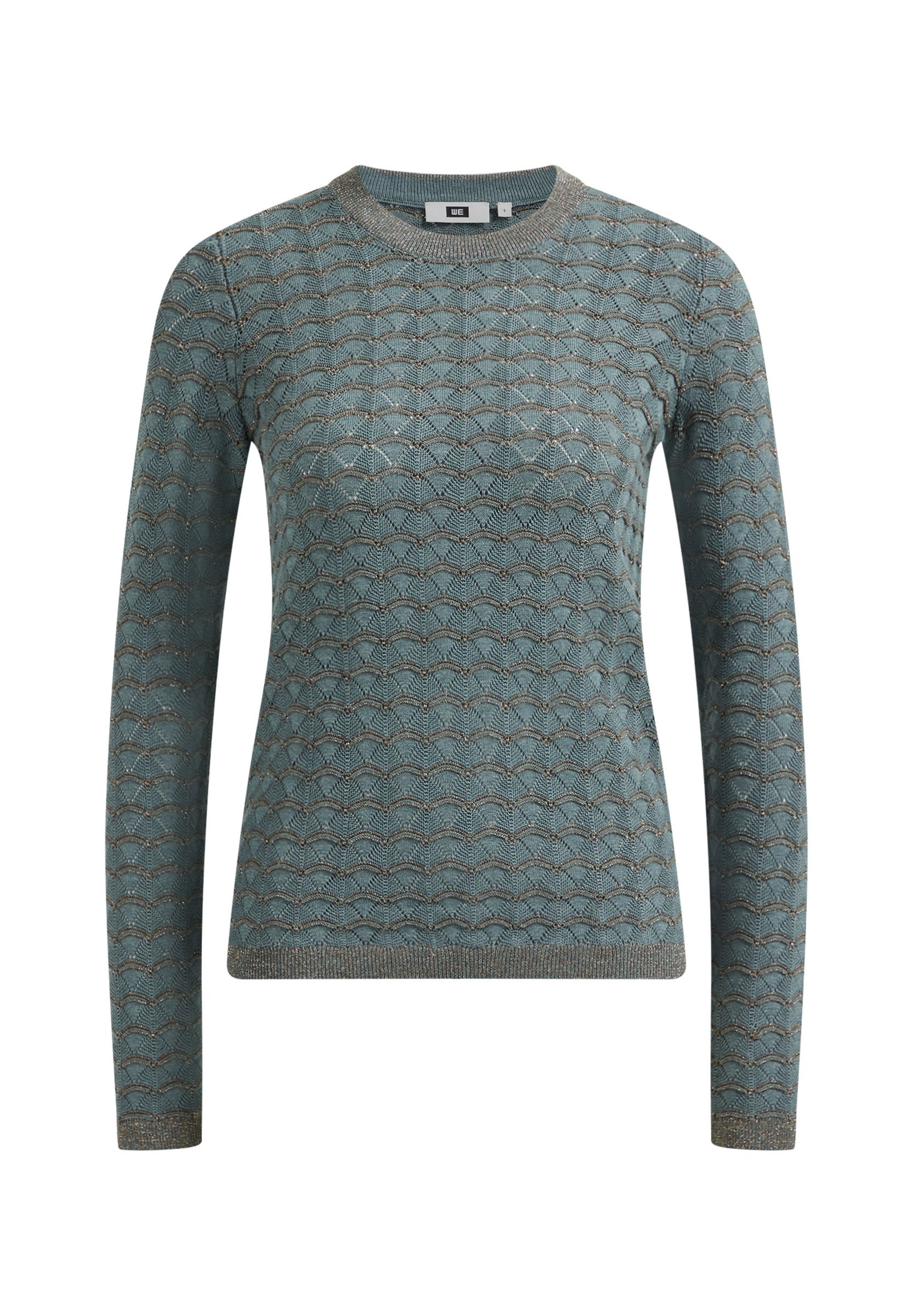 WE Fashion DAMES TRUI MET GLITTERGAREN - Trui - greyish green/Grijs -  Zalando.nl