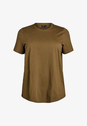 Zizzi, MIT RUNDHALSAUSSCHNITT - T-shirts basic - beech green