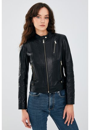 Lederjacke - black