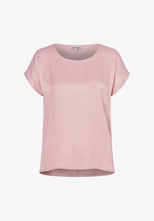 Light pink short-sleeve blouse with round neckline and simple, loose fit, labeled "MORE & MORE" at the collar.