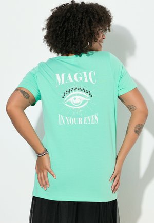 BEQUEME PASSFORM, RÜCKEN-SCHRIFTZUG - Långärmad tröja - emerald