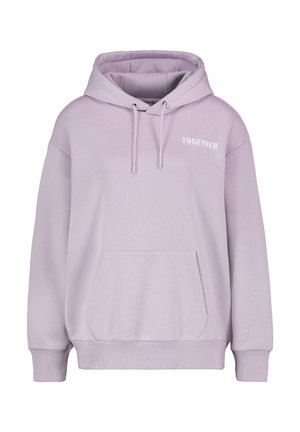 MIT KÄNGURUTASCHE UND SLOGAN-PRINT - Hoodie - lila