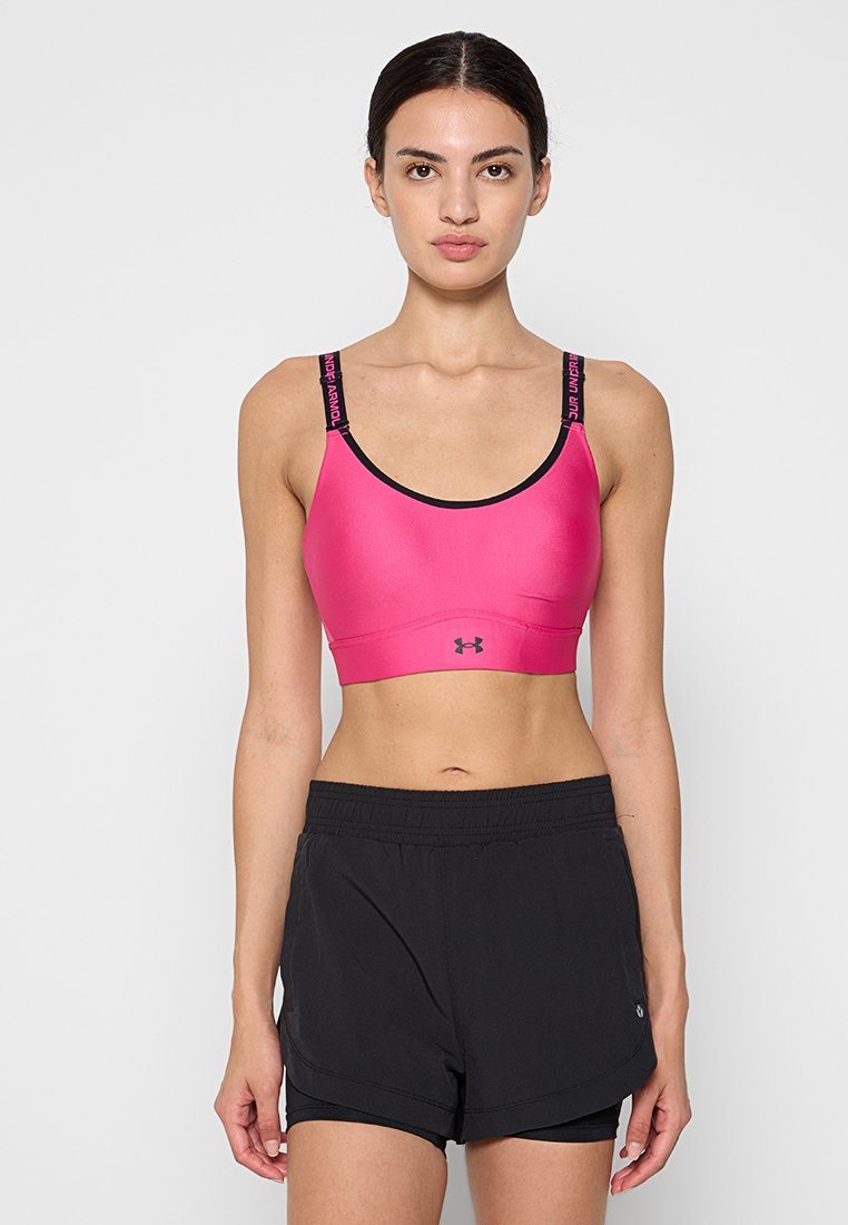 Under Armour Sport-bh met medium support donkerroze