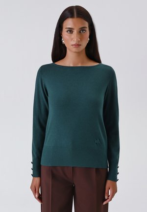 CON SCOLLO A BARCHETTA - Maglione - green