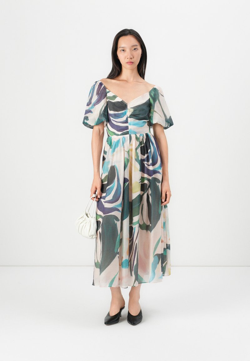 Robe En Soie Ted Baker Taille 3 (UK) - Noire Longueur Midi - Occasion Très Bon état