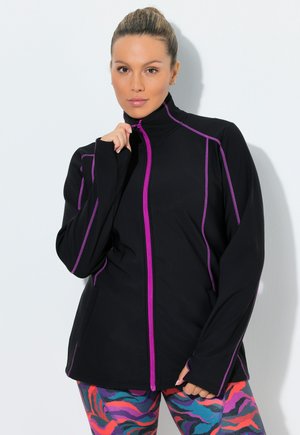 PIPING - Sweater met rits - black