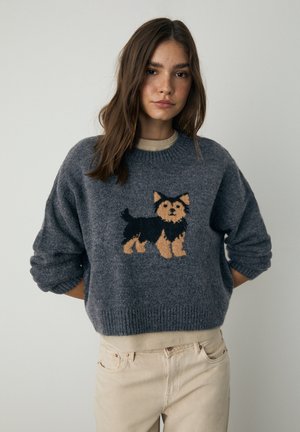 INTARSIA - Neule - dark grey