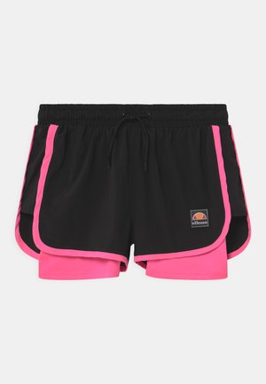 MAYLIA - Krótkie spodenki sportowe - black/neon pink