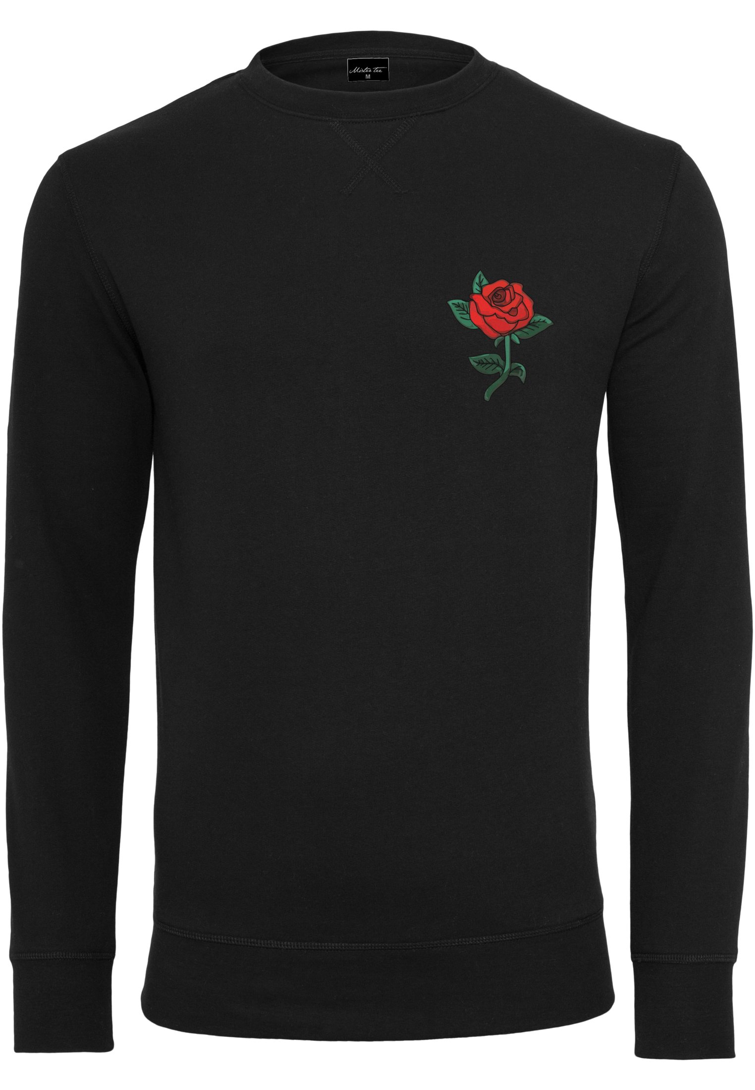 Rosas Bordadas Sudadera Negra Y Rosa Hombre New Spring Autumn