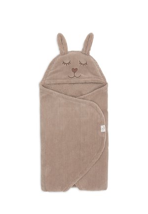 Jollein, WRAP BLANKET - BUNNY - CLOUDY RIB UNISEX - Couverture pour bébé - milky coffee