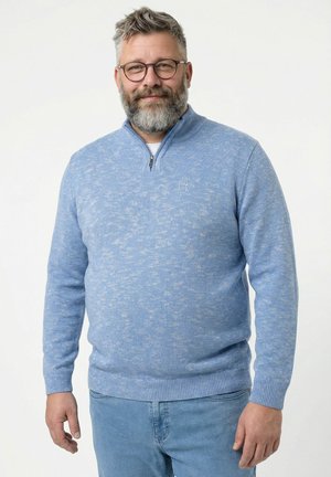 HALF-ZIP STAND-UP COLLAR WITH ZIP - Strickpullover - ice blue