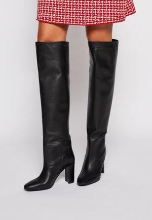 Kozačky na vysokém podpatku - black