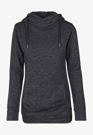 LADIES SLUB TERRY HIGH NECK HOODY - Huppari - black