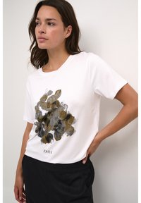 Kaffe T-shirt imprimé - optical white