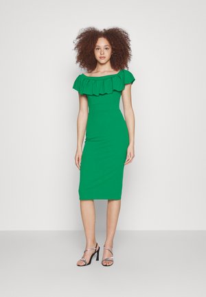WAL G. HIMANI FRILL NECK MIDI DRESS - Φόρεμα από ζέρσεϊ - leaf green