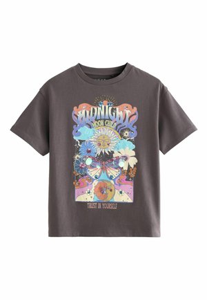Next FLOWER SEQUIN  - T-shirt med print - charcoal grey