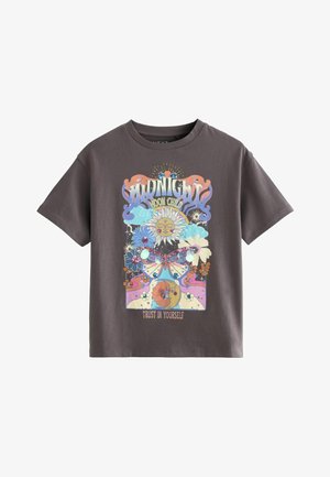 Next FLOWER SEQUIN - Printtipaita - charcoal grey