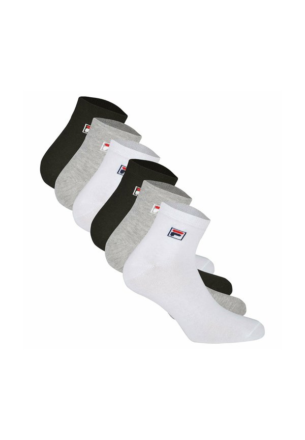 QUARTER UNISEX 6 PAAR - LOGO-BUND - Socks - schwarz weiß grau