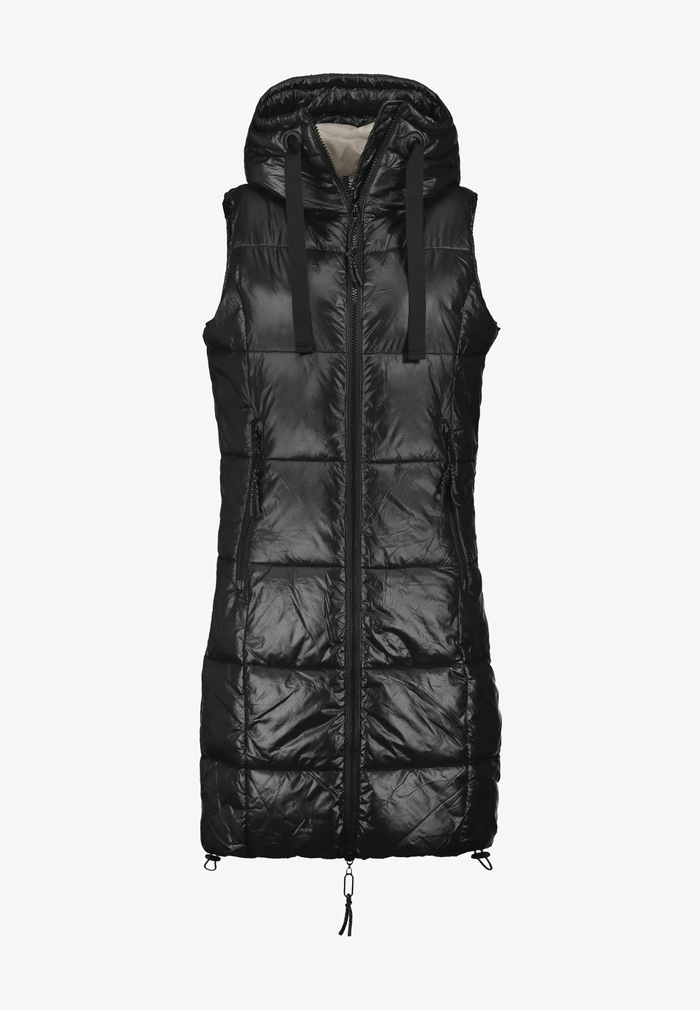 Vest Street One Lange Weste Schwarz Kapuze Street One Weste Lang