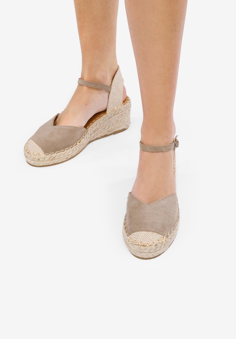 Bosanova CON CUÑA DE ESPARTO - Sandalias de cuña - taupe