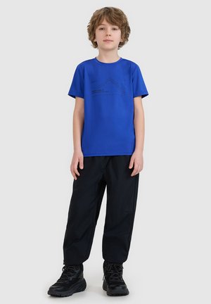4F, 4F T-SHIRT TREKKINGOWY SZYBKOSCHNĄCY CHŁOPIĘCY - CZARNY 122/128 (6-8 LAT) - Sport T-shirt - blue
