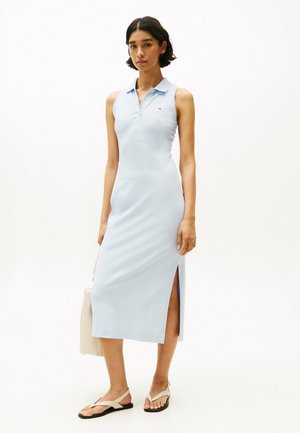MIDI SLIM SLEEVELESS POLO  - Hverdagskjole - sky blue