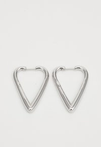 LARGE HEART HOOPS - Cercei - silver-coloured