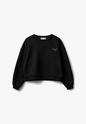 Mustast värvi lühendatud dressipluus pikkade varrukatega. Valmistatud pehmest materjalist, esiküljel väike „oui” logo tooni järgi sarnase trükikirjaga.