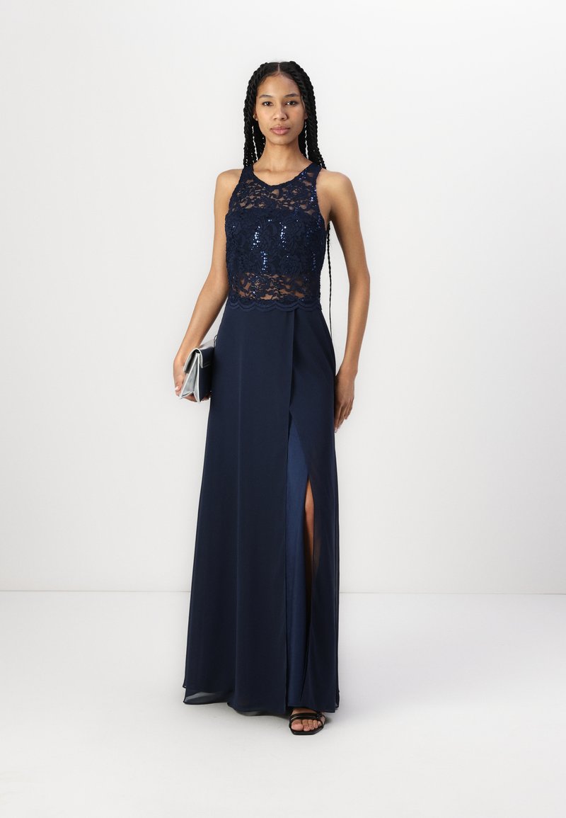 dark blue swing dress Flora Merino Wool Swing Dress