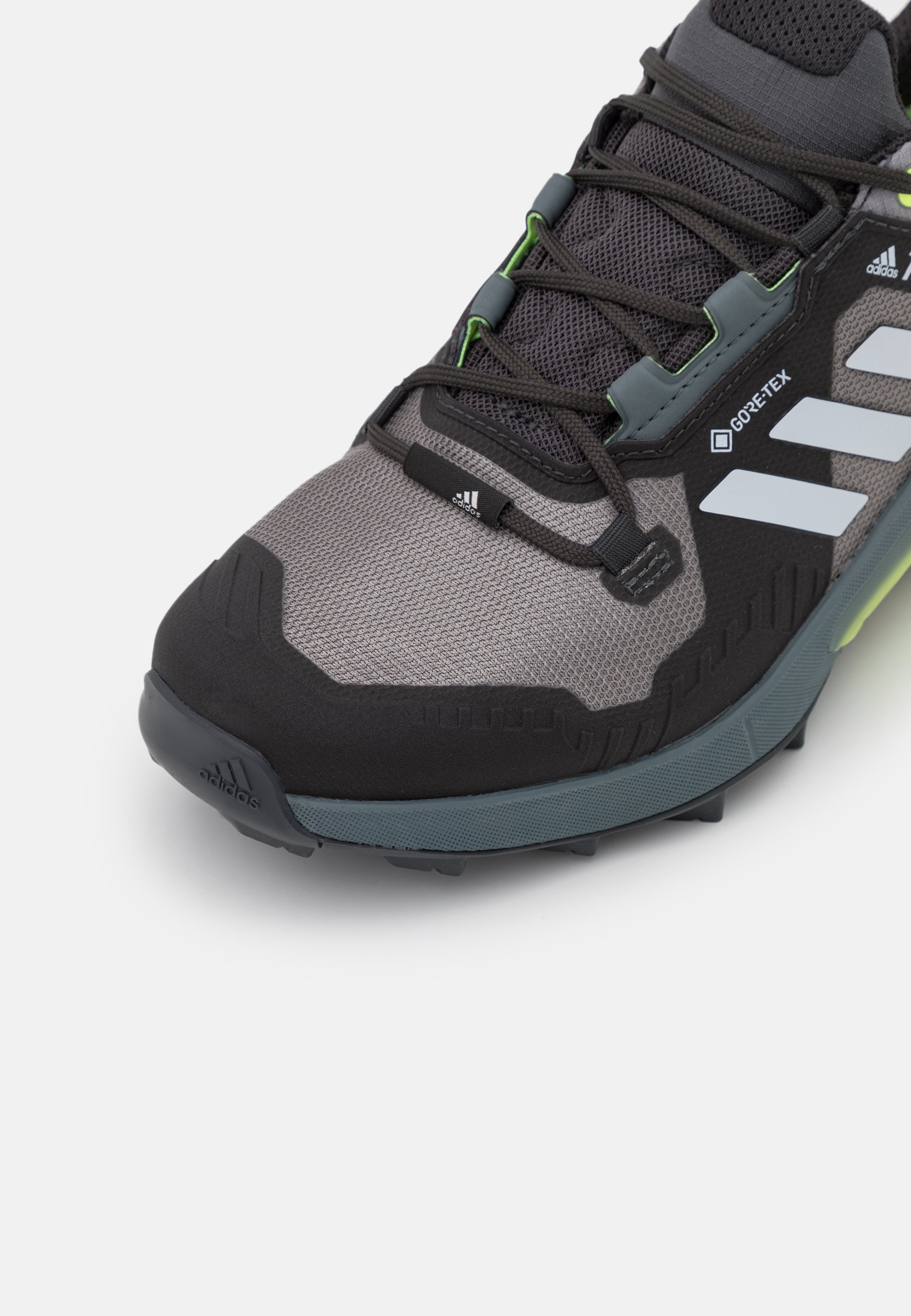 TERREX SWIFT R3 GORE-TEX MID - Outdoorschoenen - grey three/halo silver/hi res yellow TERREX SWIFT R3 GORE-TEX MID - Outdoorschoenen - grey three/halo silver/hi res yellow