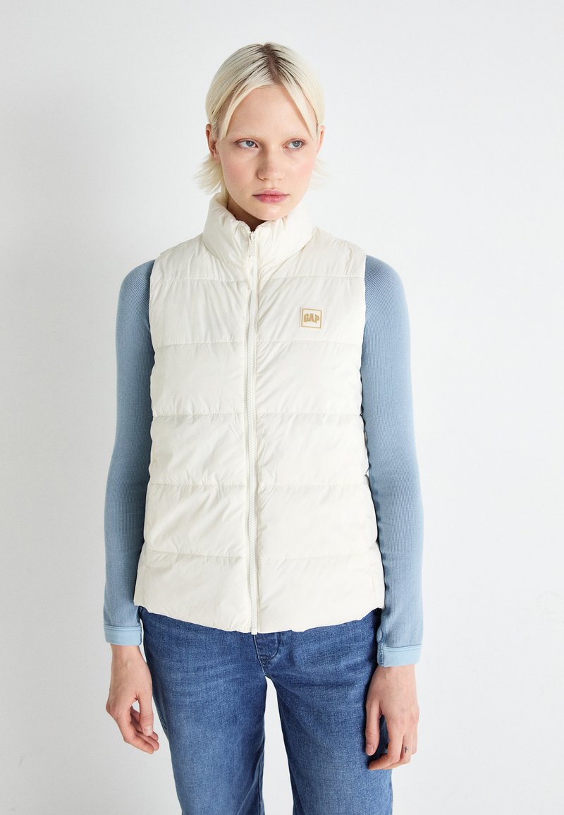 GAP LOGO PUFFER VEST - Liemenė - ivory frost
