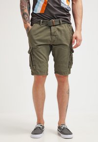 INDICODE JEANS - MONROE - Shorts - army Miniatuurafbeelding 1