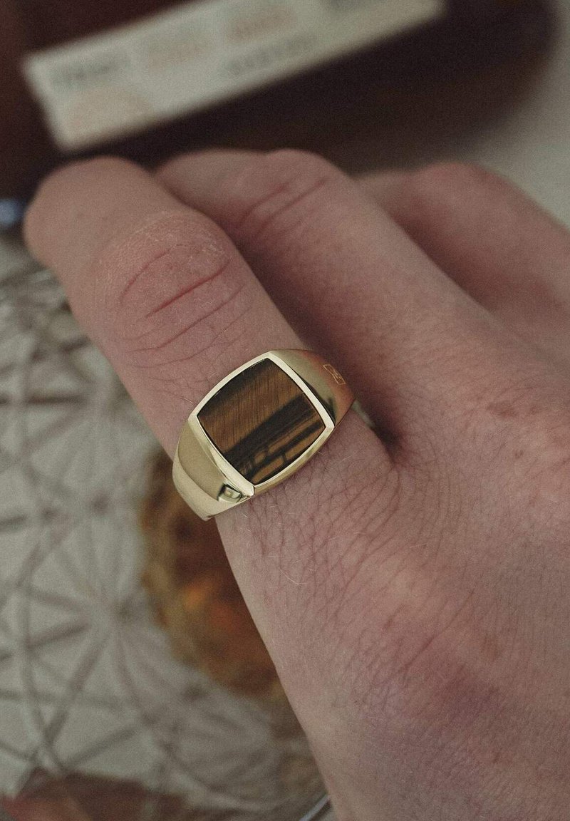 Herren Halsketten | Sprezzi Fashion HERREN GOLD SIEGELRING 925 TIGERAUGE STEIN ECKIG Ring gold/goldfarben - VY30172 Herren Halsketten | Sprezzi Fashion HERREN GOLD SIEGELRING 925 TIGERAUGE STEIN ECKIG Ring gold/goldfarben - VY30172