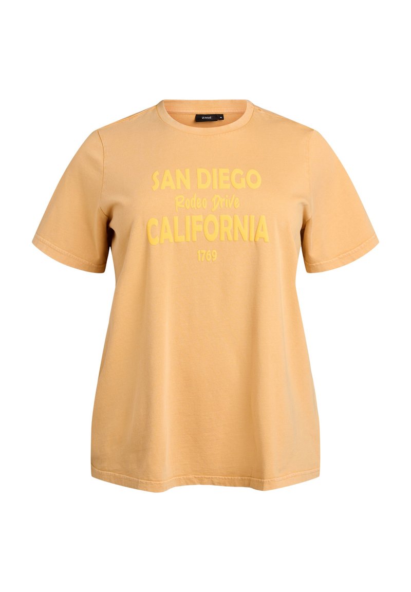 Zizzi T-shirt print geel