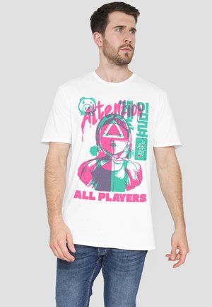 NETFLIX, SQUID GAME ATTENTION ALL PLAYERS - T-Shirt print - white