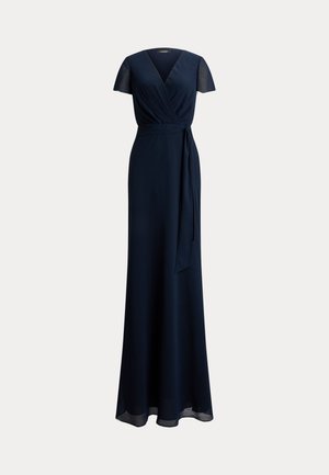Lauren Ralph Lauren, BELTED CRINKLE GEORGETTE GOWN - Iltapuku - navy