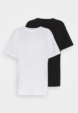 DROP SHOULDER OVERSIZED WASHED 2 PACK - Jednoduché triko - black