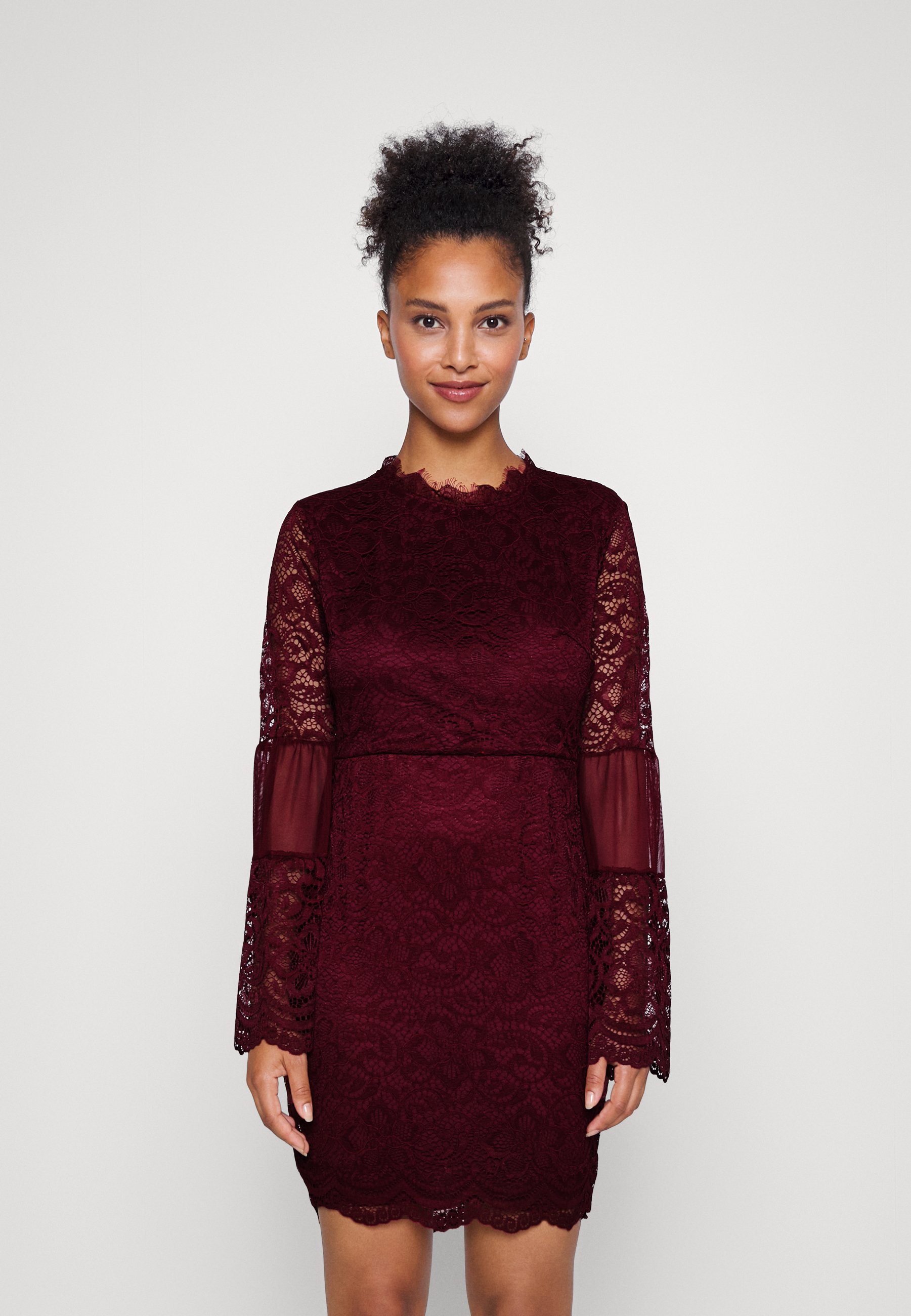 WAL G Petite Detail MINI Dress Cocktail dress / Party dress berry wine, Women's, Size: 32, Mottled bordeaux