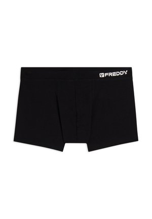 Boxer en coton noir avec une ouverture à l27avant et une ceinture lastique douce orn00e9e dun logo blanc. Design classique et ajuste9.