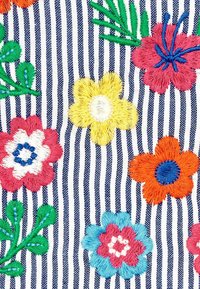 JoJo Maman Bébé BUNNY APPLIQUE PRETTY SUMMER - REGULAR FIT - Denní šaty - navy white stripe floral