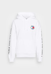 OVRSIZED PEACE HOODIE - Lukuga pusa - white