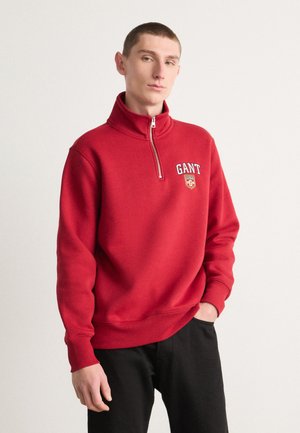 GRAPHIC HALF ZIP - Collegepaita - cherry red