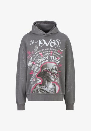 19V69 Italia, 19V69 ITALIA HOODIE QUENTINO GRAFFITI - Sweat à capuche - fumo grey