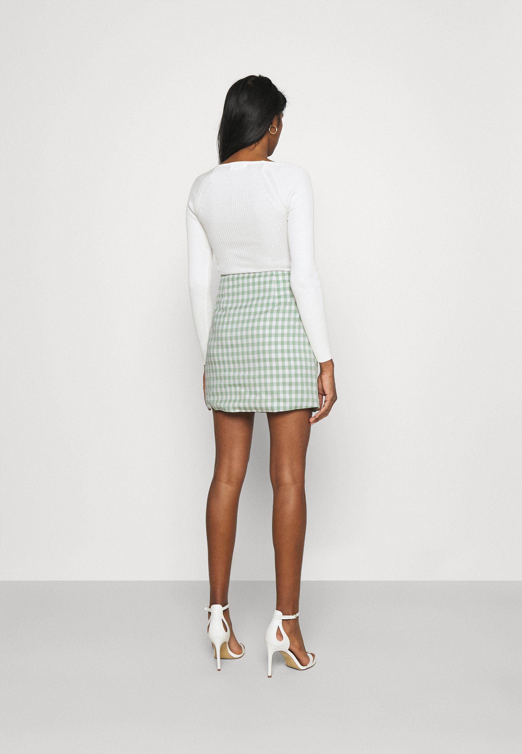 gingham skirt with bow