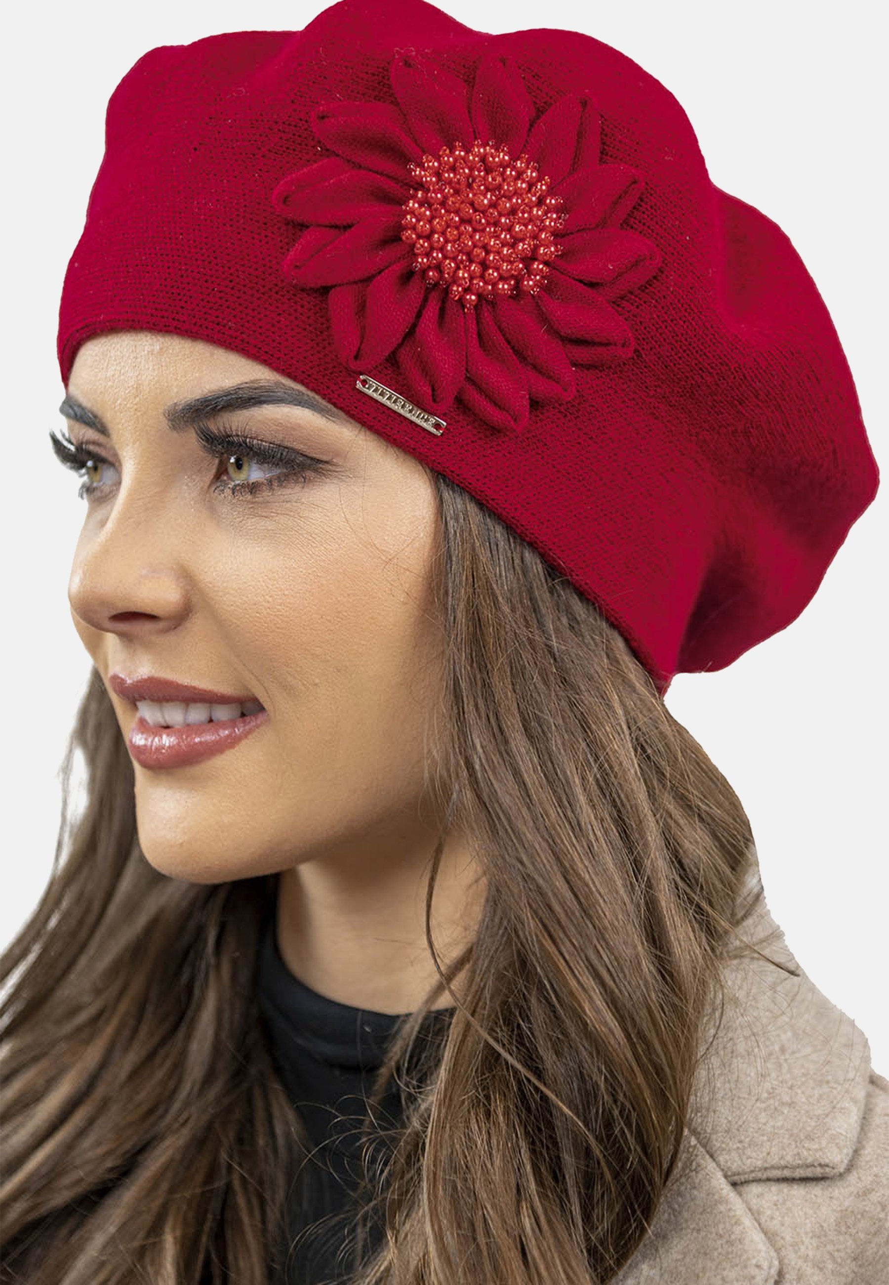 Vivisence elegante berretto da donna con pompon misura