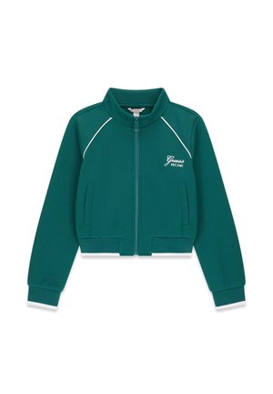 Guess GEKÜRZTES PIQUET-SWEATSHIRT - Sweater met rits - grün