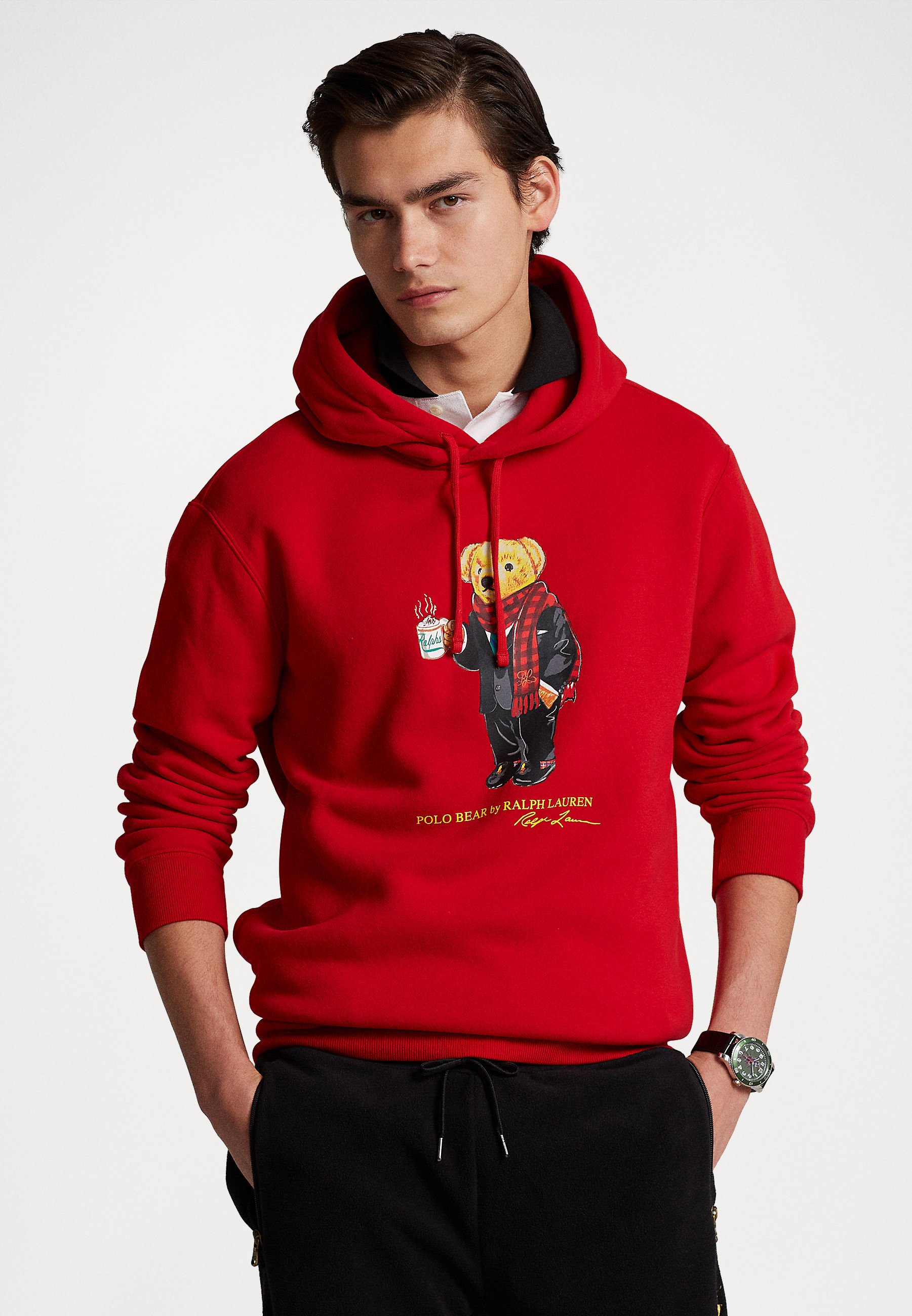Polo Ralph Lauren LUNAR NEW YEAR POLO BEAR HOODIE - Sweatshirt - red/rouge  - ZALANDO.FR