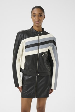 Gestuz AMIDA - Leather jacket - black