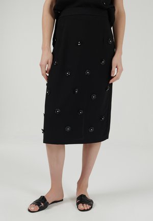 FLORAL EMBROIDERED  - Kokerrok - black